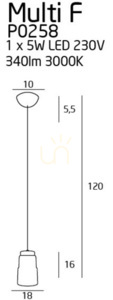 Pendant Light Max Light Multi P0258 White 18 cm LED 5W small 1