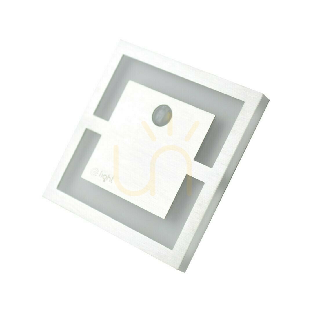 Silvervit Quadro Neutral färg 4000 K 12 V med rörelsesensor