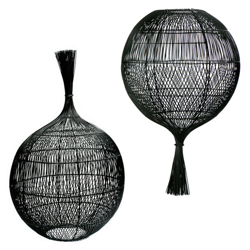 Kontrollera Svart genombruten taklampa - Wonton golvlampa, E27, rotting