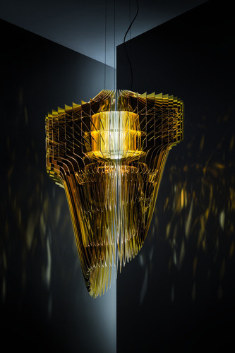 Kontrollera Slamp Aria Gold liten taklampa