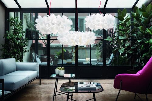 Kontrollera Slamp Clizia Suspension Stor Mama Non Mama Vit Röd Wire Pendel Lampa.