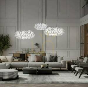Slamp Clizia Suspension Stor Mama Non Mama Vit Transparent Wire Pendel Lampa. small 3