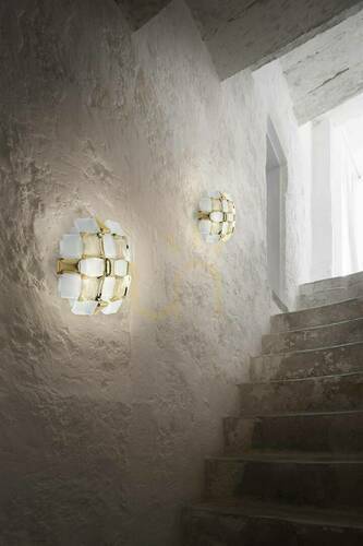 Kontrollera Slamp Mida Applique Vit/Guld vägglampa