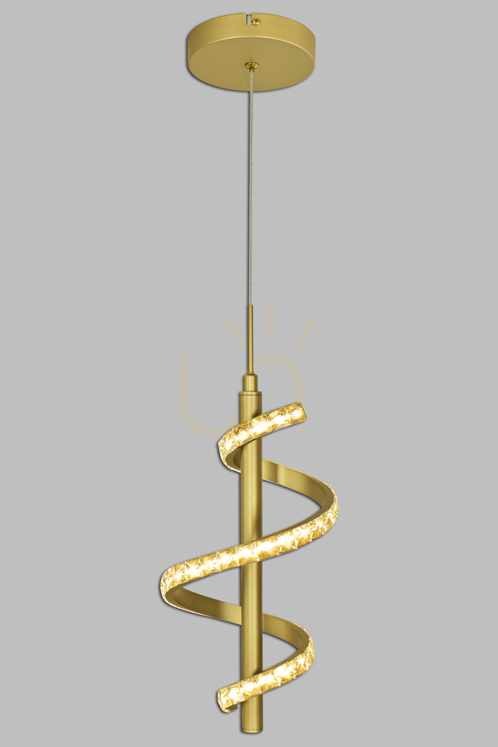 Utsikt CLARET Spiral enkel pendellampa med dekorativa kristaller och trestegs klickdimmer Aviano CLARET Spiral enkel pendellampa med dekorativa kristaller och trestegs klickdimmer Aviano