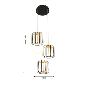 XARA Trippel rund pendellampa Aviano small 3