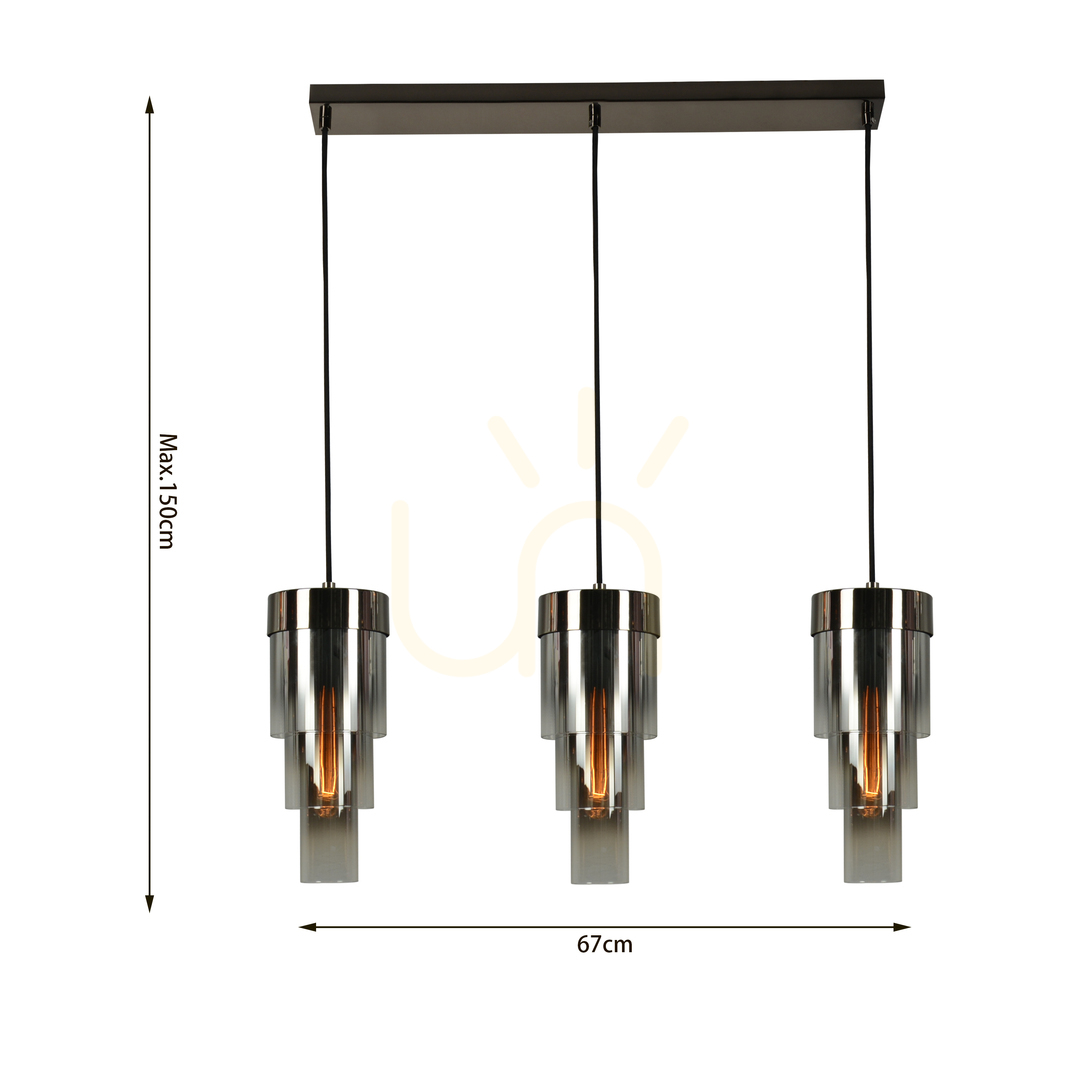Display GRANS Rak trippel taklampa Aviano GRANS Rak trippel taklampa Aviano