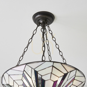 Pendellampa Interiors Astoria Tiffany flerfärgad Ø48 cm 3 lampor 63936 small 1