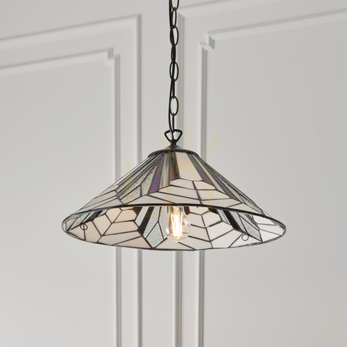 Kontrollera Taklampa Interiors Astoria Tiffany Multicolor Glas 48 cm 63938
