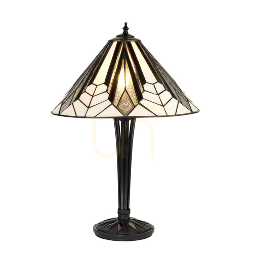 Kontrollera Tiffany bordslampa Interiors Astoria Multicolor 40 cm 63939