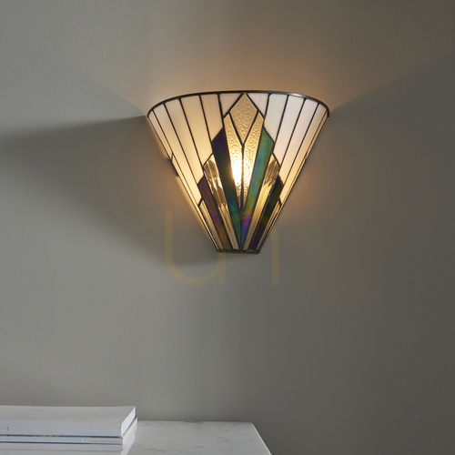 Kontrollera Vägglampa Tiffany multicolor Interiors Astoria 63940