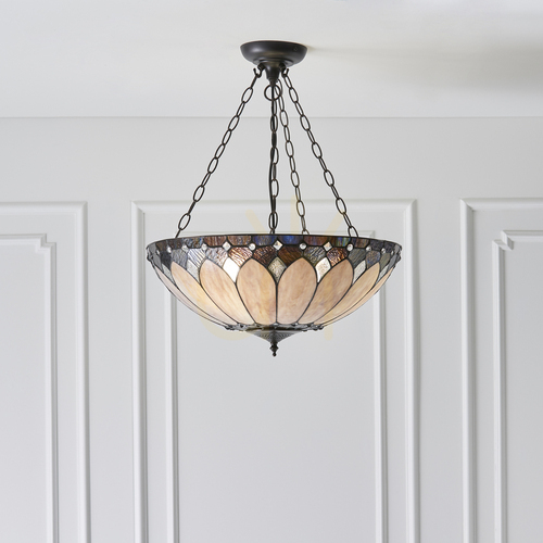 Kontrollera Brooklyn Tiffany taklampa Multicolor 63976 Interiör.