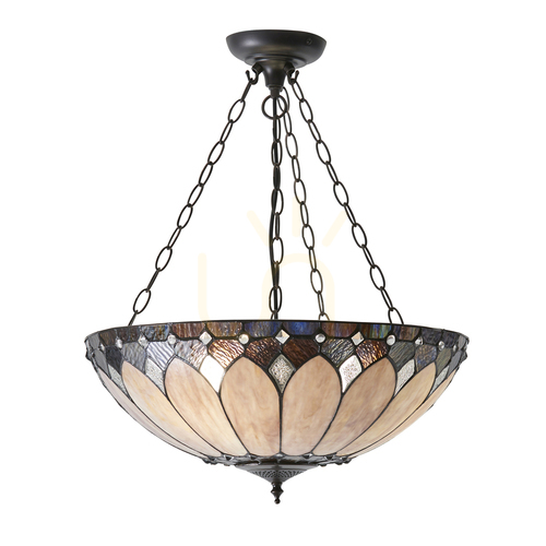 Kontrollera Brooklyn Tiffany taklampa Multicolor 63976 Interiör.