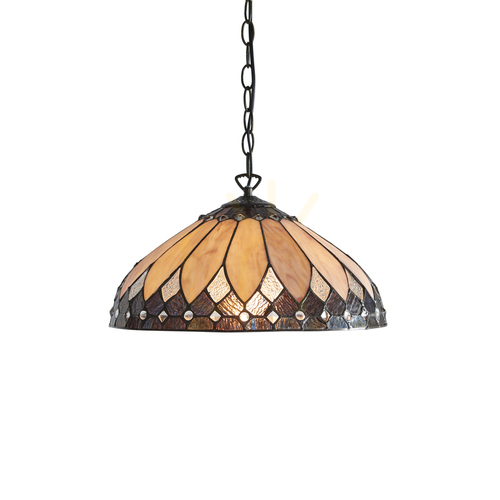 Kontrollera Brooklyn Tiffany taklampa Multicolor 63977 Interiör.