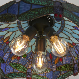 Tiffany taklampa blå glas 3 lampor Interiors 64080 small 8