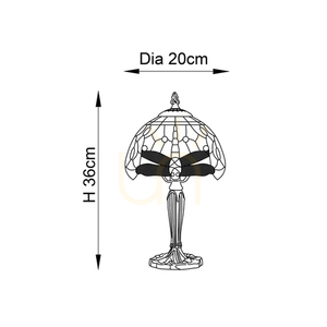 Bordslampa Interiors Dragonfly Tiffany blå 20 cm 64088 small 2