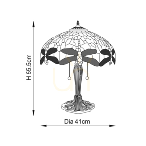 Bordslampa Tiffany blå glas Interiors 64089 small 1