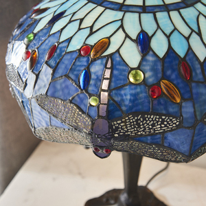 Bordslampa Tiffany blå glas Interiors 64089 small 4