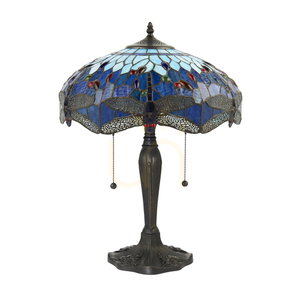 Bordslampa Tiffany blå glas Interiors 64089 small 7
