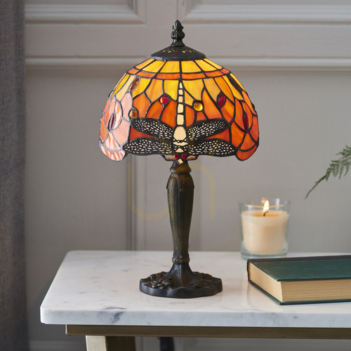 Kontrollera Bordslampa Dragonfly Tiffany Multicolor Interiors 64091
