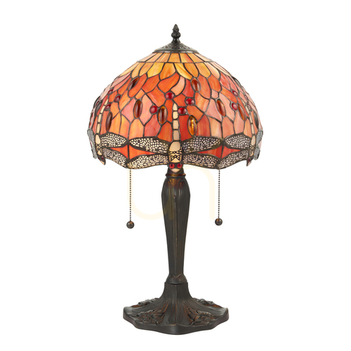 Kontrollera Dragonfly Tiffany bordslampa Multicolor 64092 Interiors.