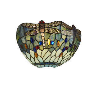 Vägglampa Interiors Dragonfly Tiffany blå glas och stål 64102 small 0