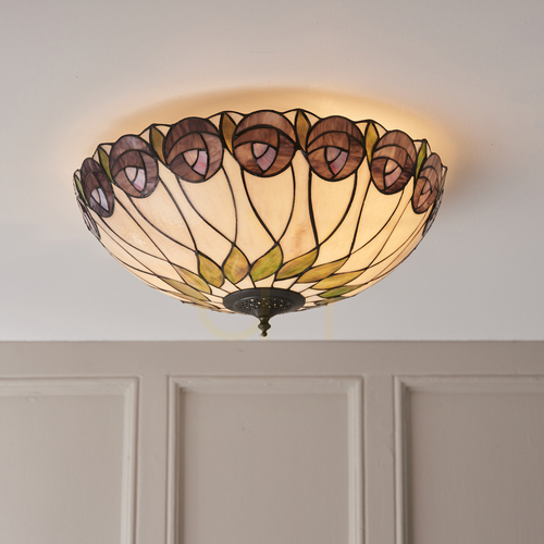 Kontrollera Hutchinson Tiffany Multicolor Plafond 64173 Inredning.