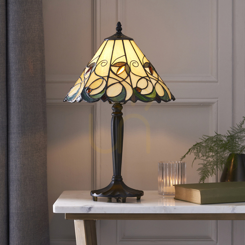 Kontrollera Tiffany bordslampa Interiors flerfärgad 64195