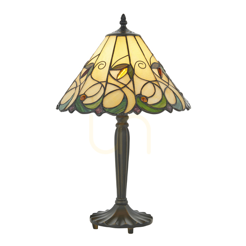 Kontrollera Tiffany bordslampa Interiors flerfärgad 64195