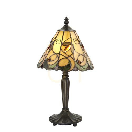 Kontrollera Tiffany bordslampa Interiors Jamelia multicolor glas 36,5 cm E14 64196