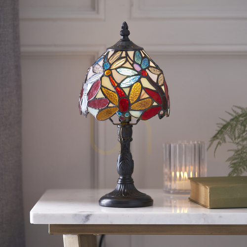 Kontrollera Lorette Tiffany bordslampa Multicolor 64246 Interiör.
