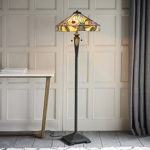 Kontrollera Golvlampa Interiors Willow Tiffany flerfärgad 64383