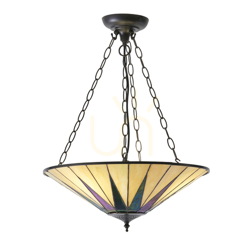 Kontrollera Tiffany pendellampa Multicolor mörk stjärna Interiors 70754