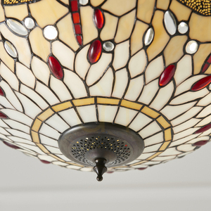 Taklampa Dragonfly Tiffany Beige 3-ljus Interiors 70759 small 1
