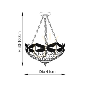 Taklampa Dragonfly Tiffany Beige 3-ljus Interiors 70759 small 2