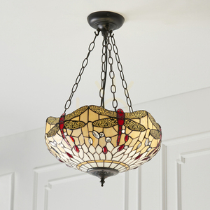 Taklampa Dragonfly Tiffany Beige 3-ljus Interiors 70759 small 6
