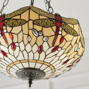 Taklampa Dragonfly Tiffany Beige 3-ljus Interiors 70759 small 7