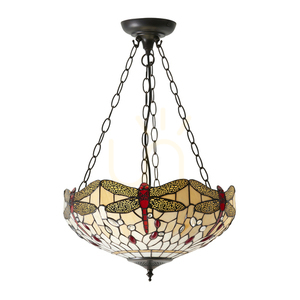 Taklampa Dragonfly Tiffany Beige 3-ljus Interiors 70759 small 0