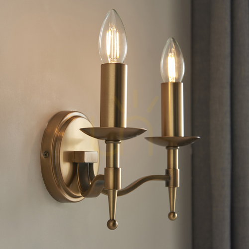 Kontrollera Stanford vägglampa i mässing CA1W2B Interiors
