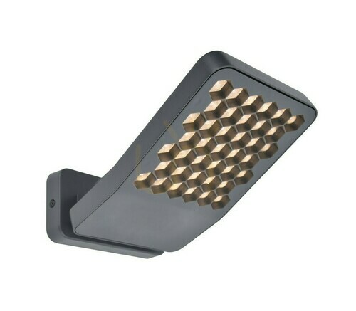 Kontrollera Utomhusvägglampa Lutec Atlantis LED strålkastare grå 13,7W IP54