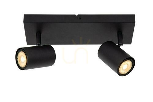 Kontrollera Plafond Lucide AMIGO svart metall GU10 2-ljus 53910/02/30