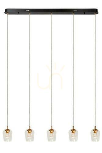 Kontrollera Lucide BERLIANE pendellampa guld 5-ljus LED 00430/20/60