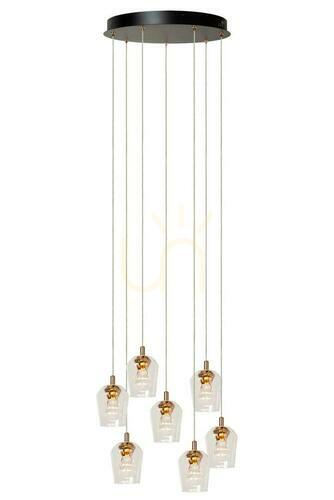 Kontrollera Pendellampa Lucide BERLIANE guld 7-ljus LED 39 cm 00430/28/60