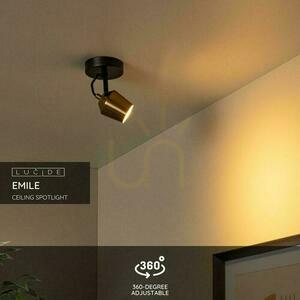 Plafond Lucide EMILE guld/svart metall GU10 10,5 cm 51901/01/02 small 2