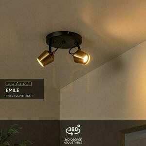 Plafond Lucide EMILE guld svart metall 2xGU10 20 cm 51901/02/02 small 2