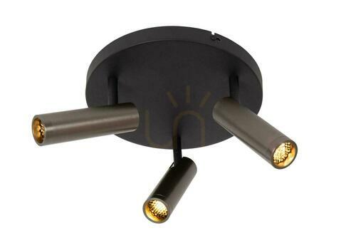 Kontrollera Lucide GRADO plafond grå aluminium 3-ljus 25 cm 22974/13/15