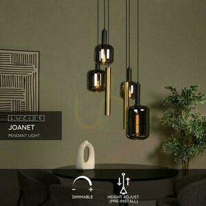 Lucide Joanet pendellampa 3xE27 mässing svart glas 65 cm 45494/16/96 small 1