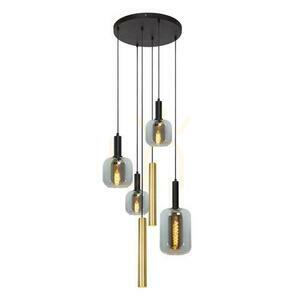 Lucide Joanet pendellampa 3xE27 mässing svart glas 65 cm 45494/16/96 small 0
