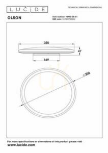Plafond Lucide OLSON vit LED 35 cm 79190/36/61 small 6
