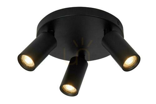 Kontrollera Lucide RITMO plafond svart 3-ljus MR11 18 cm 09942/13/30
