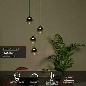 Taklampa Lucide Tamino svart metall glas 4-ljus LED 74419/20/30 small 2